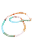 Apatite, Moonstone + Flurite Necklace w Diamond Bead