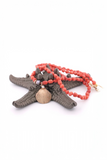 Coral Necklace w Shell + Pearl