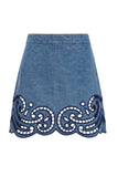 The Cadiz Eyelet Denim Skirt