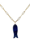 Lapis Fish Charm