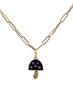 Lapis & Diamond Mushroom Charm