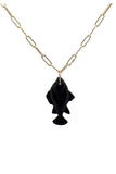 Black Onyx Fish Charm