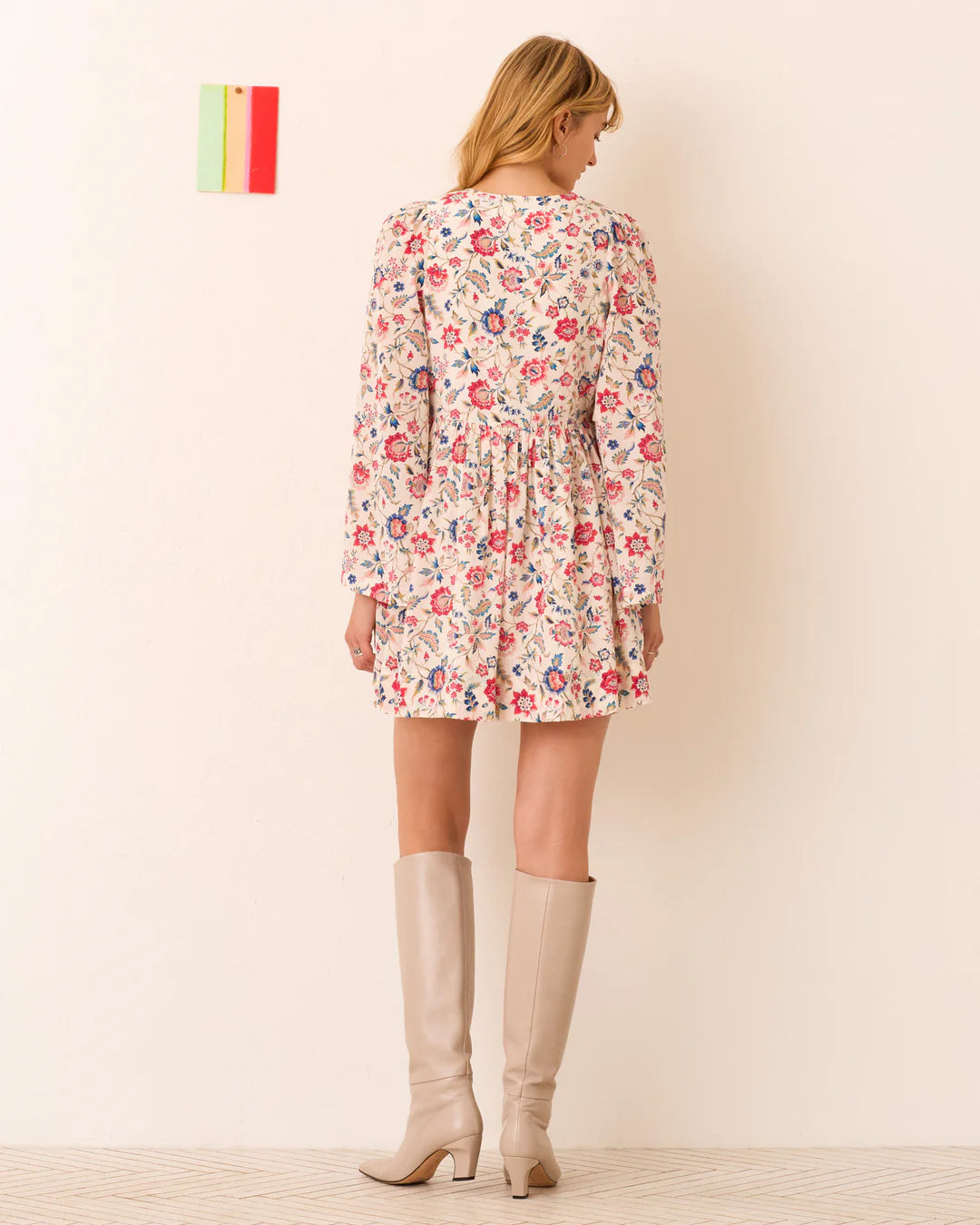 Silvie Floral Beam Silk Dress