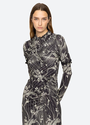 Sunniva Print Ruched Dress