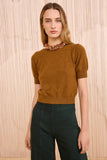 Liv Embroidered Cashmere Short Sleeve Knit