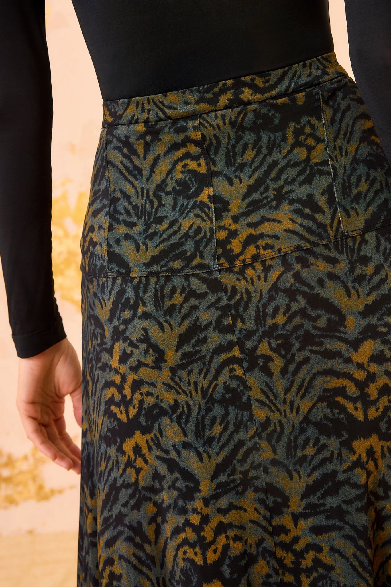 Paola Jersey High Waist Midi Skirt