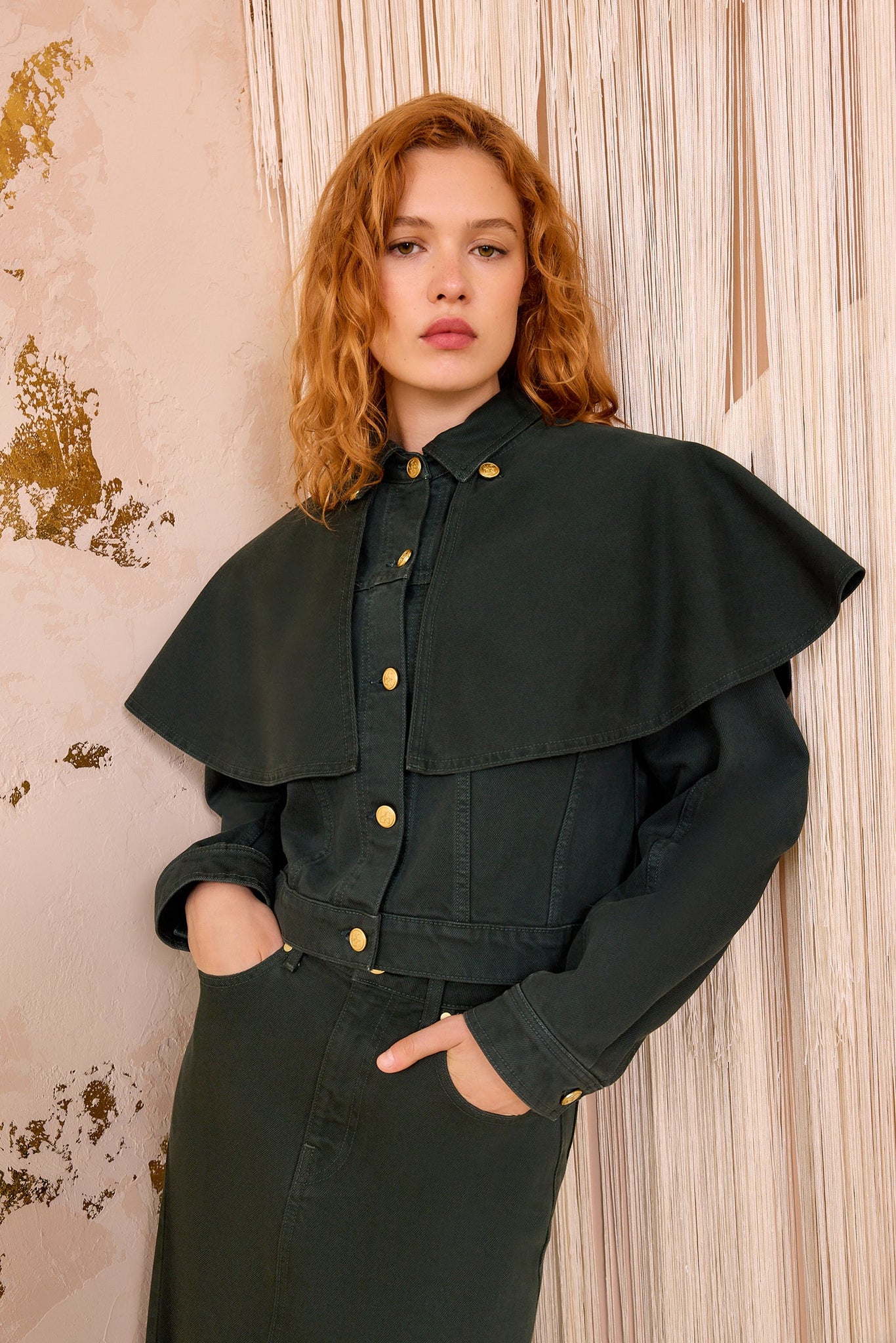 The Agata Denim Cape Jacket