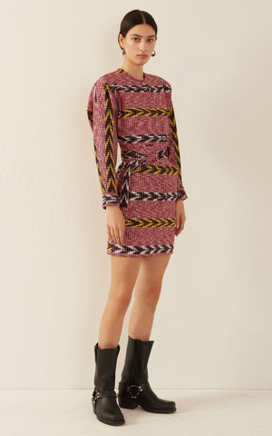 Laurent Pomegranate Ikat Dress