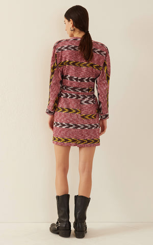 Laurent Pomegranate Ikat Dress