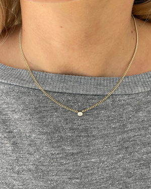 Necklace 14K 1.53ctw Diamond Curb Chain Necklace - 14K Yellow Gold Chain,  Necklaces - NECKL210575 | The RealReal