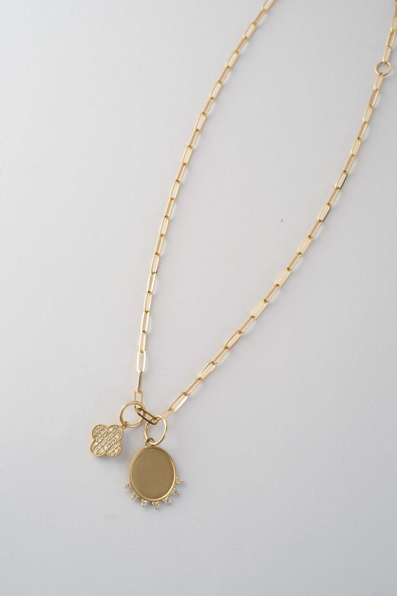 Diamond Disc Charm Necklace