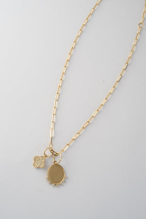 Diamond Disc Charm Necklace