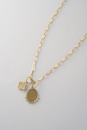 Diamond Disc Charm Necklace