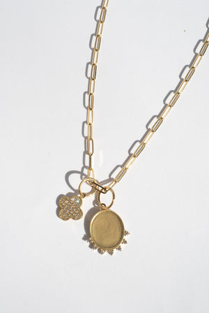 Diamond Disc Charm Necklace