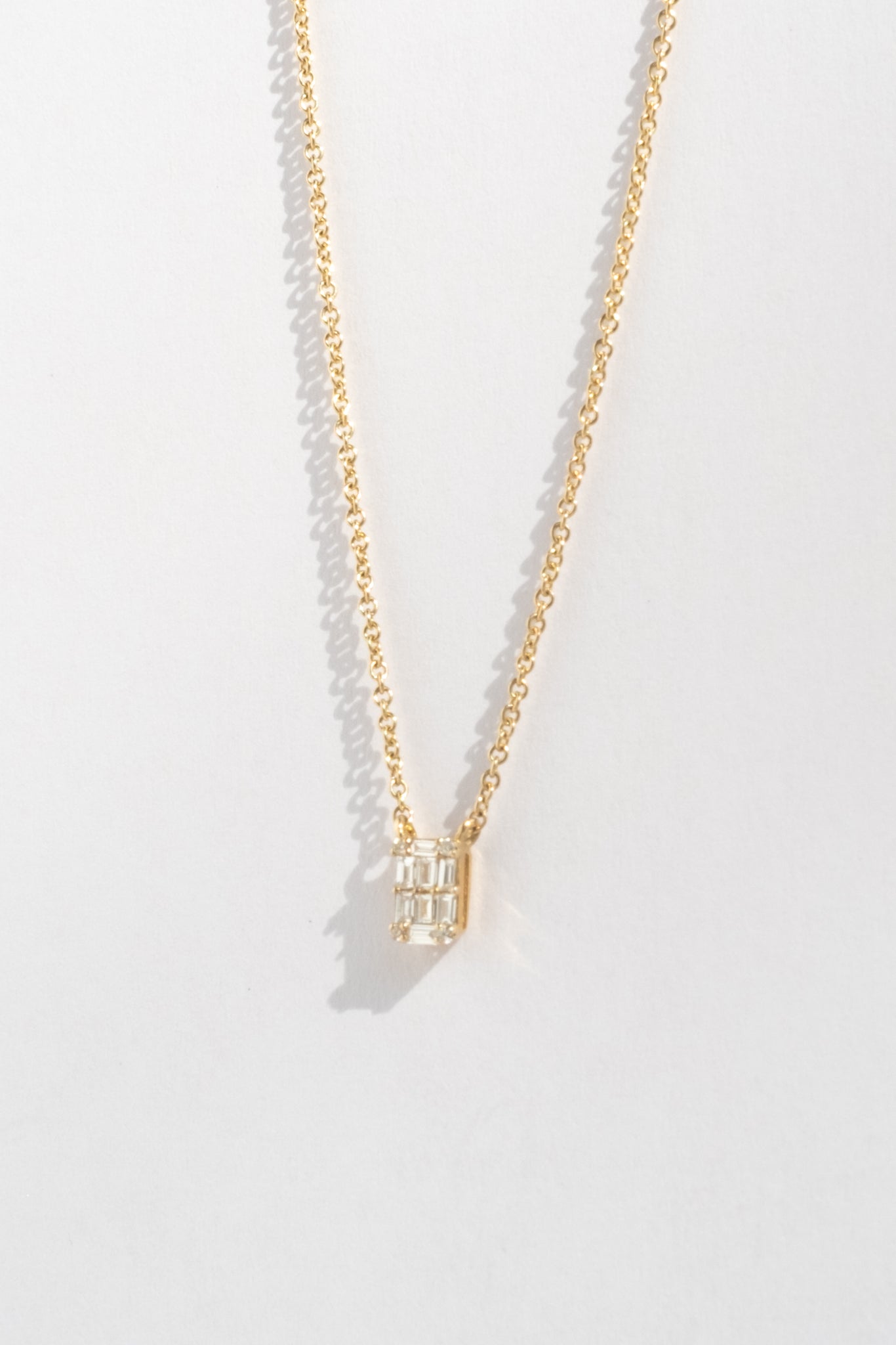 White Baguette Diamond Necklace