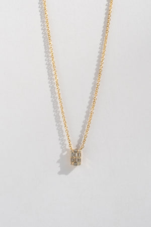 White Baguette Diamond Necklace