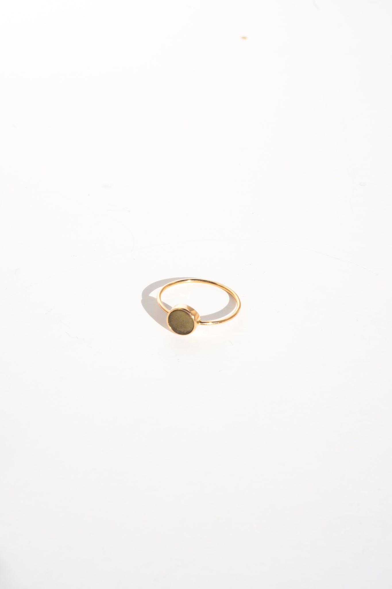 Mini Ever Golden Obsidian Disc Ring