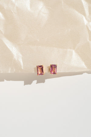 Cocktail Pink Topaz Studs