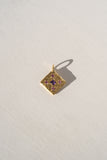 Square Charm with Princess Cut Amethyst and Sapphires