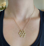 14k Yellow Gold Flower Charm Necklace