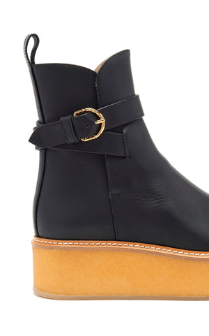 Lennox Buckle Leather Ankle Boots